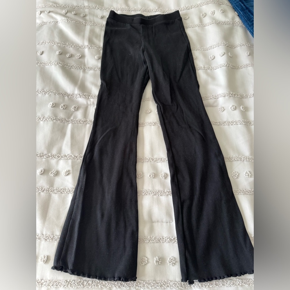 GIRLS RIBBED FLARE LEGGINGS